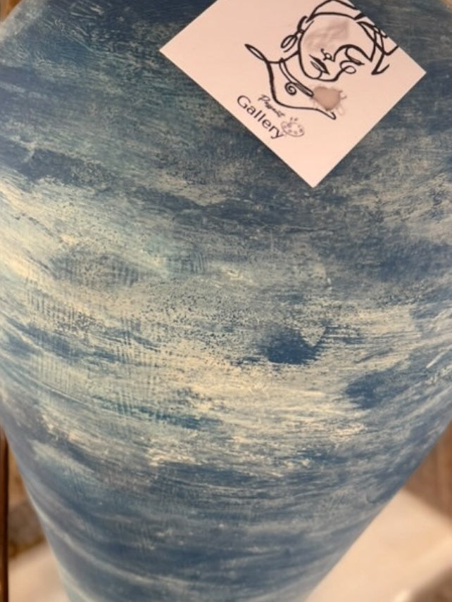 Azure Glow “Hand-Painted Pottery Lamp”