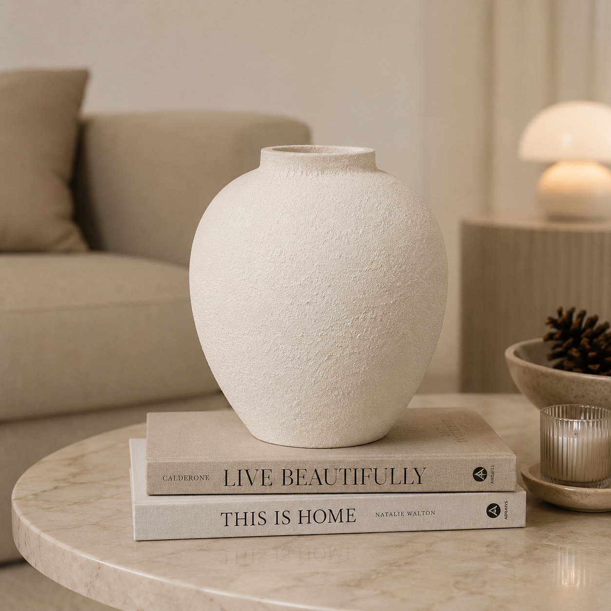 Luna vase “Hand-Painted Pottery Lamp”