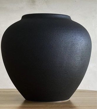 Black Elegant “Hand-Painted Pottery vase ”