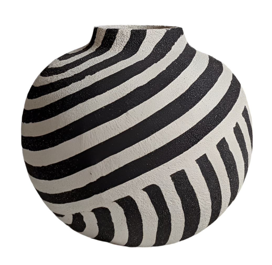 Zebra flow “Hand-Painted Pottery vase ”