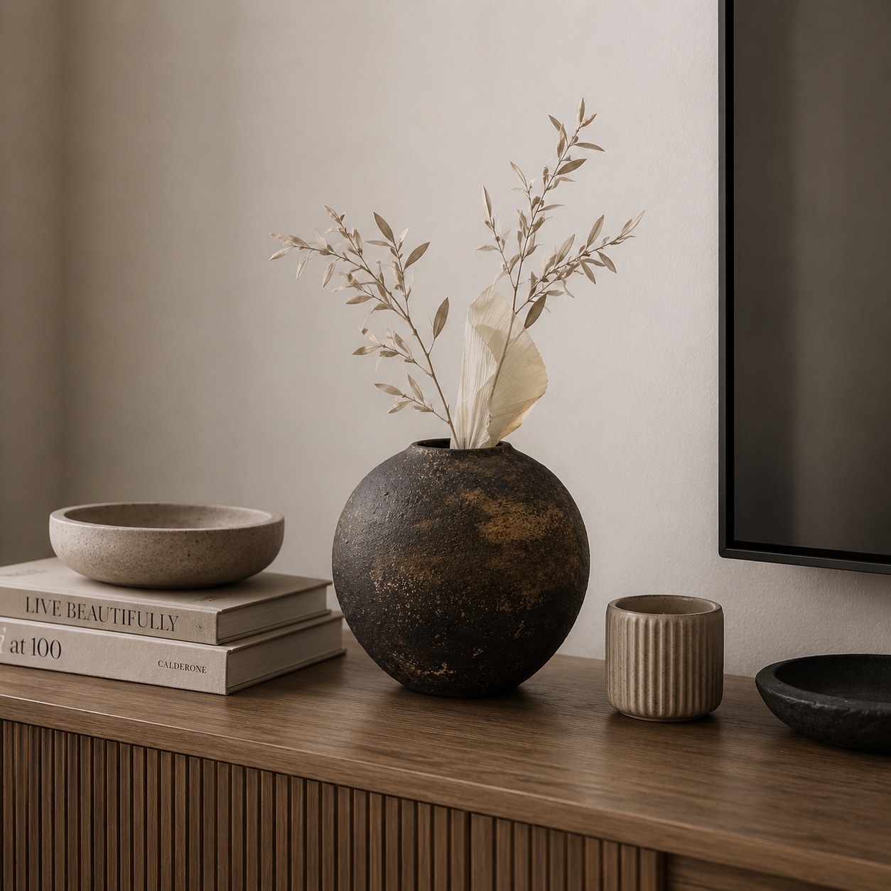 Obsidian “Hand-Painted Pottery vase ”