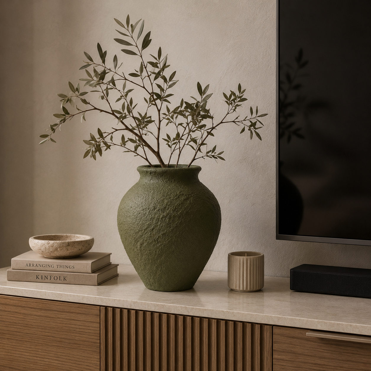 Verdant “Hand-Painted Pottery vase ”