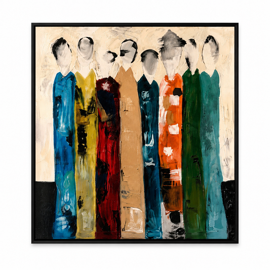Abstract People Painting – Handmade Contemporary Wall Art 150 x 100 cm