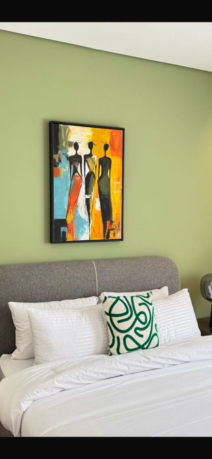 African Women Abstract Wall Art – 80 x 80 cm