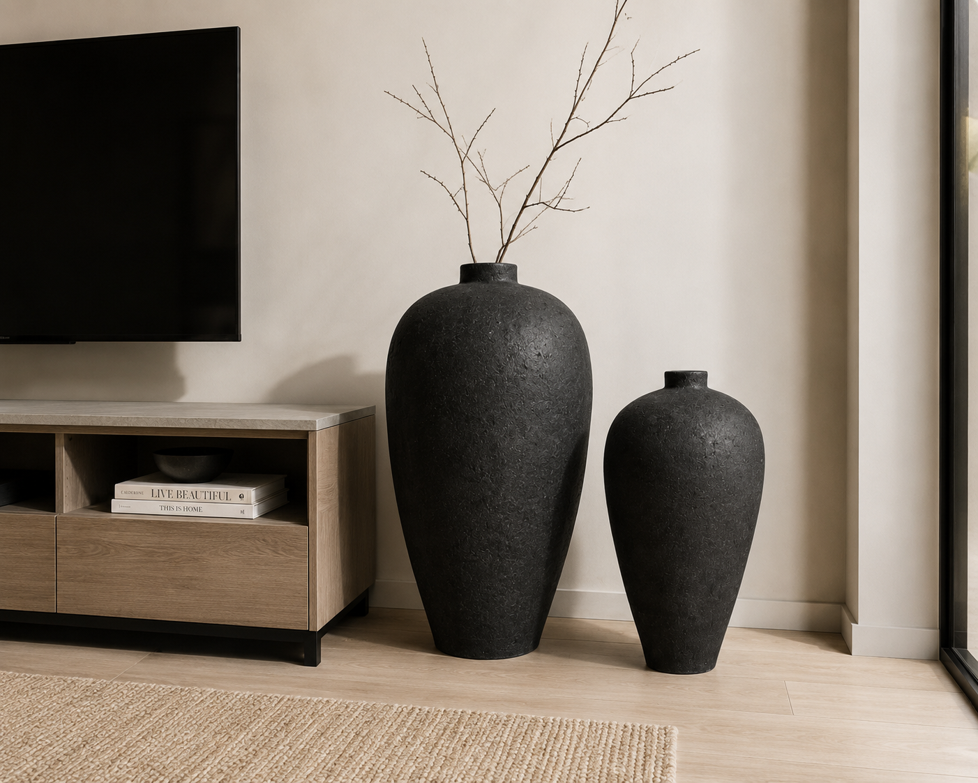 Black rock. “Hand-Painted Pottery vase ”