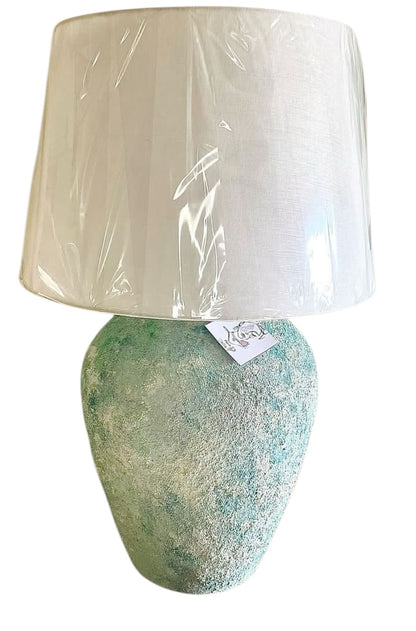Terracotta Lamp. “Hand-Painted Pottery Lamp”