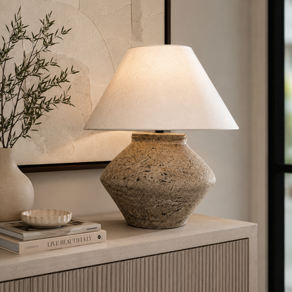 Marble Glow. “Hand-Painted Pottery Lamp”