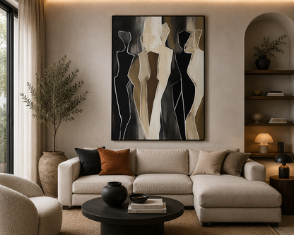 Luxury Figurative Abstract Wall Art | Handmade Painting 150 x 100 cm