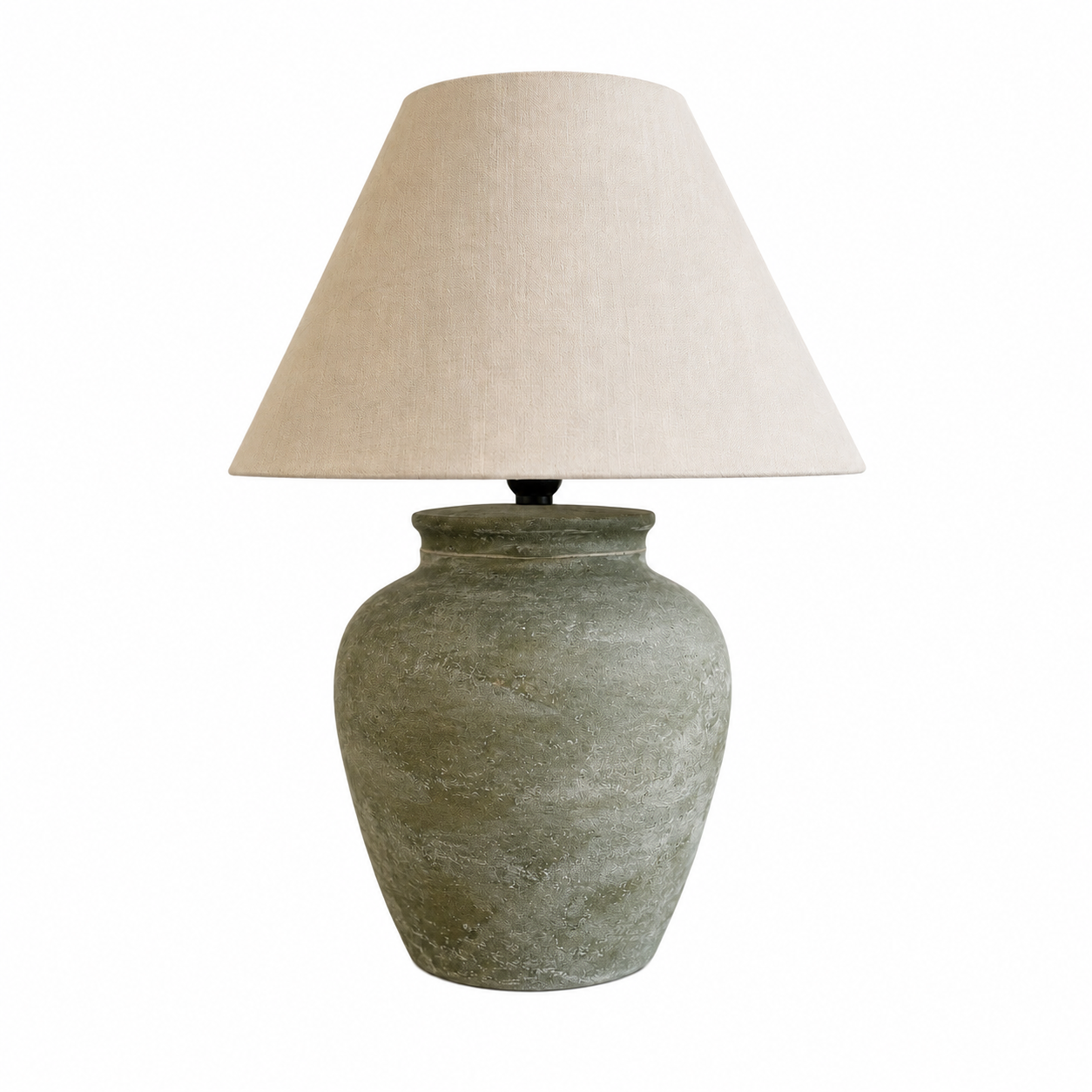 Olive Mist “Hand-Painted Pottery Lamp”