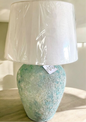 Terracotta Lamp. “Hand-Painted Pottery Lamp”