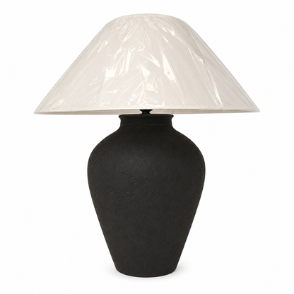 Black Aura. “Hand-Painted Pottery Lamp”