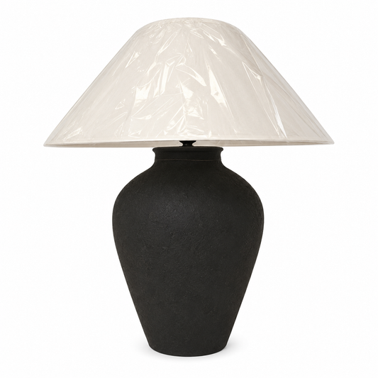 Black Aura. “Hand-Painted Pottery Lamp”