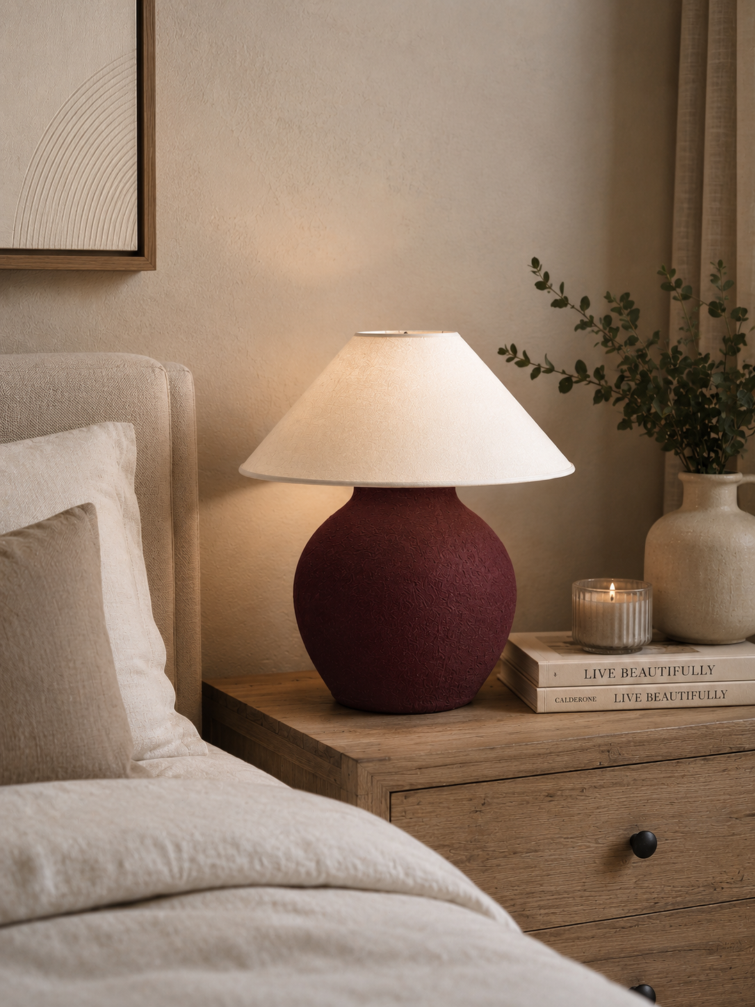 Abelia Handmade Pottery Table Lamp | Custom Color Handmade Home Decor