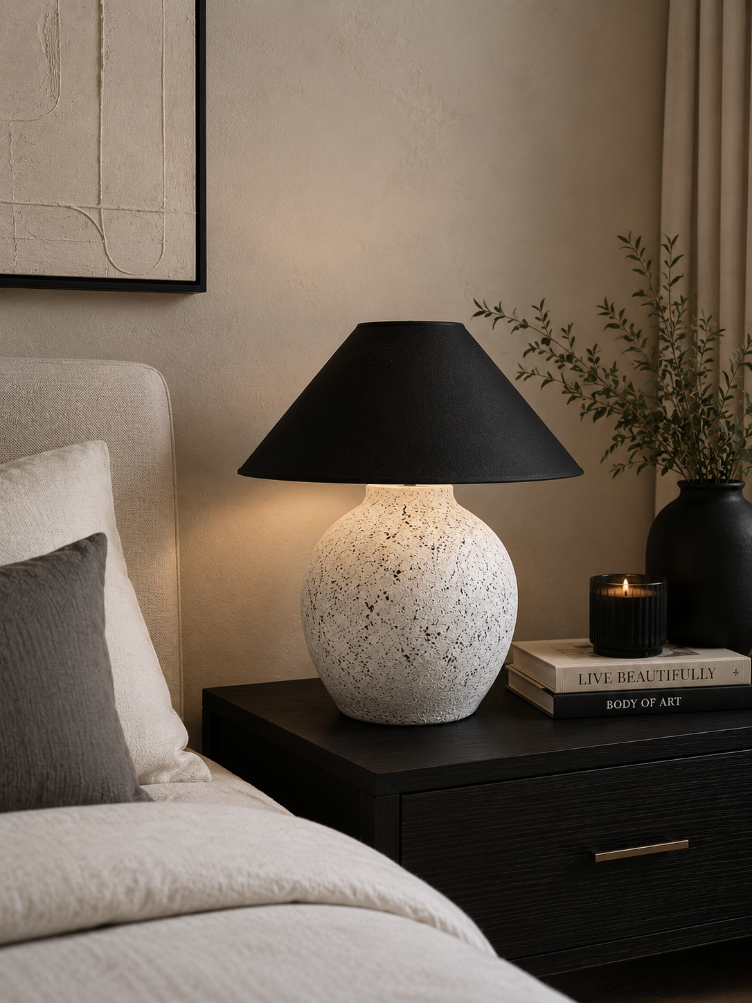 Abelia Handmade Pottery Table Lamp | Custom Color Handmade Home Decor