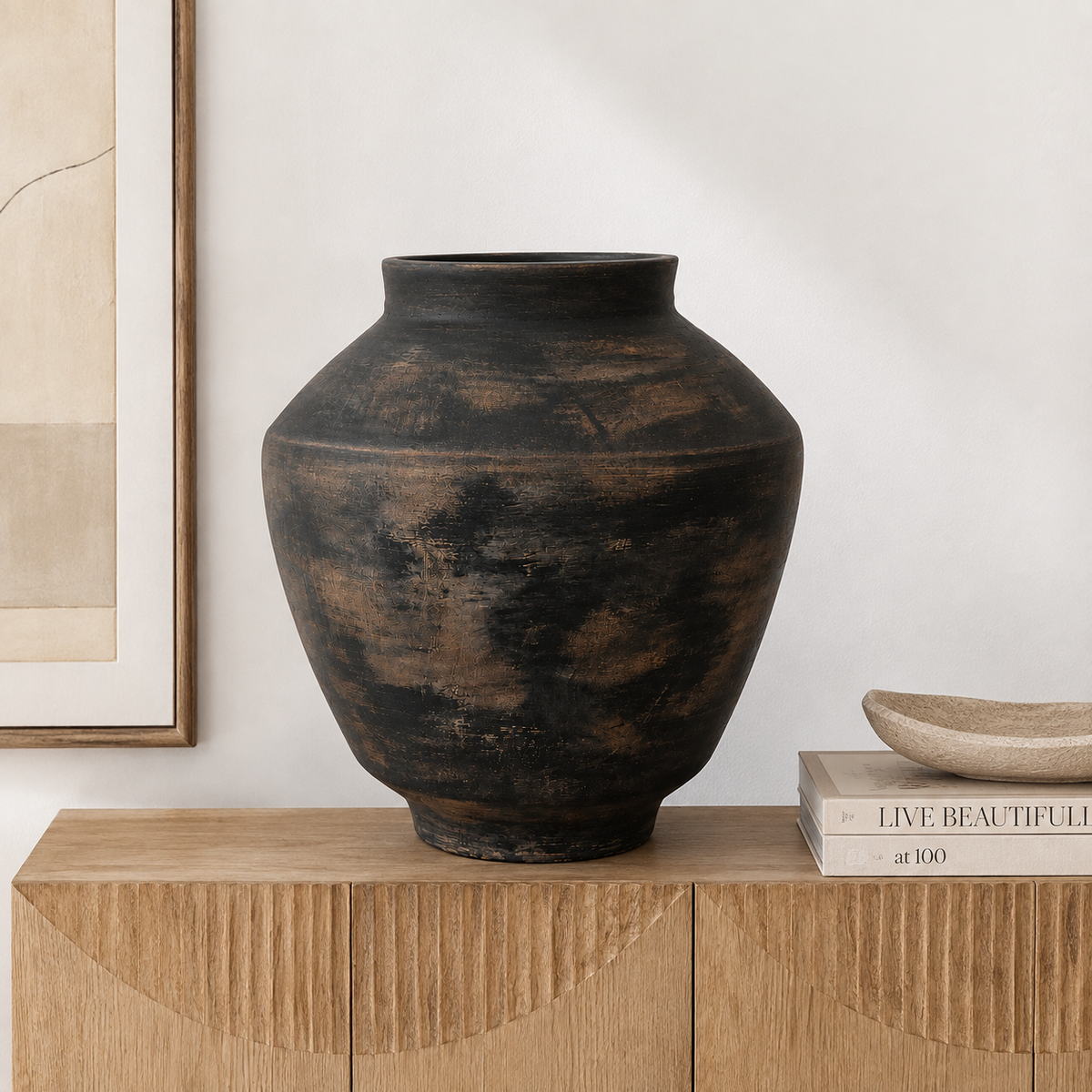 Shadow pot “Hand-Painted Pottery vase”