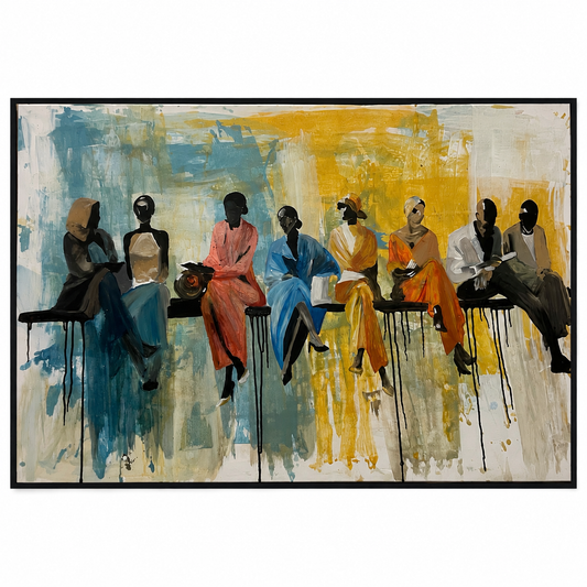 Handmade Abstract People Painting – The Gathering. 120 × 80