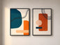 Modern Abstract Diptych Painting Set – Handmade Wall Art (2 Pieces)