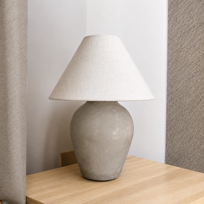 Grey Mist “Hand-Painted Pottery Lamp”