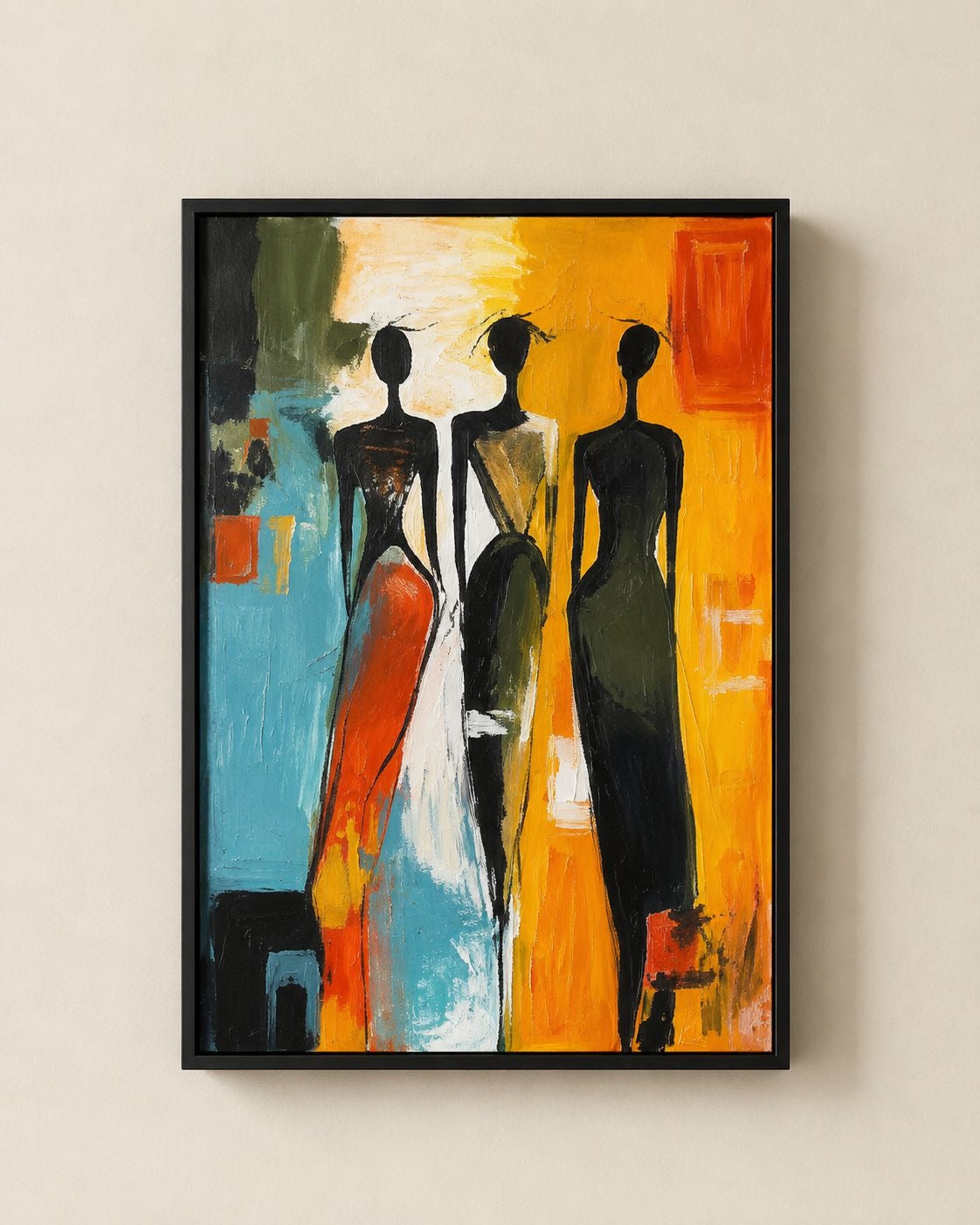 African Women Abstract Wall Art – 80 x 80 cm