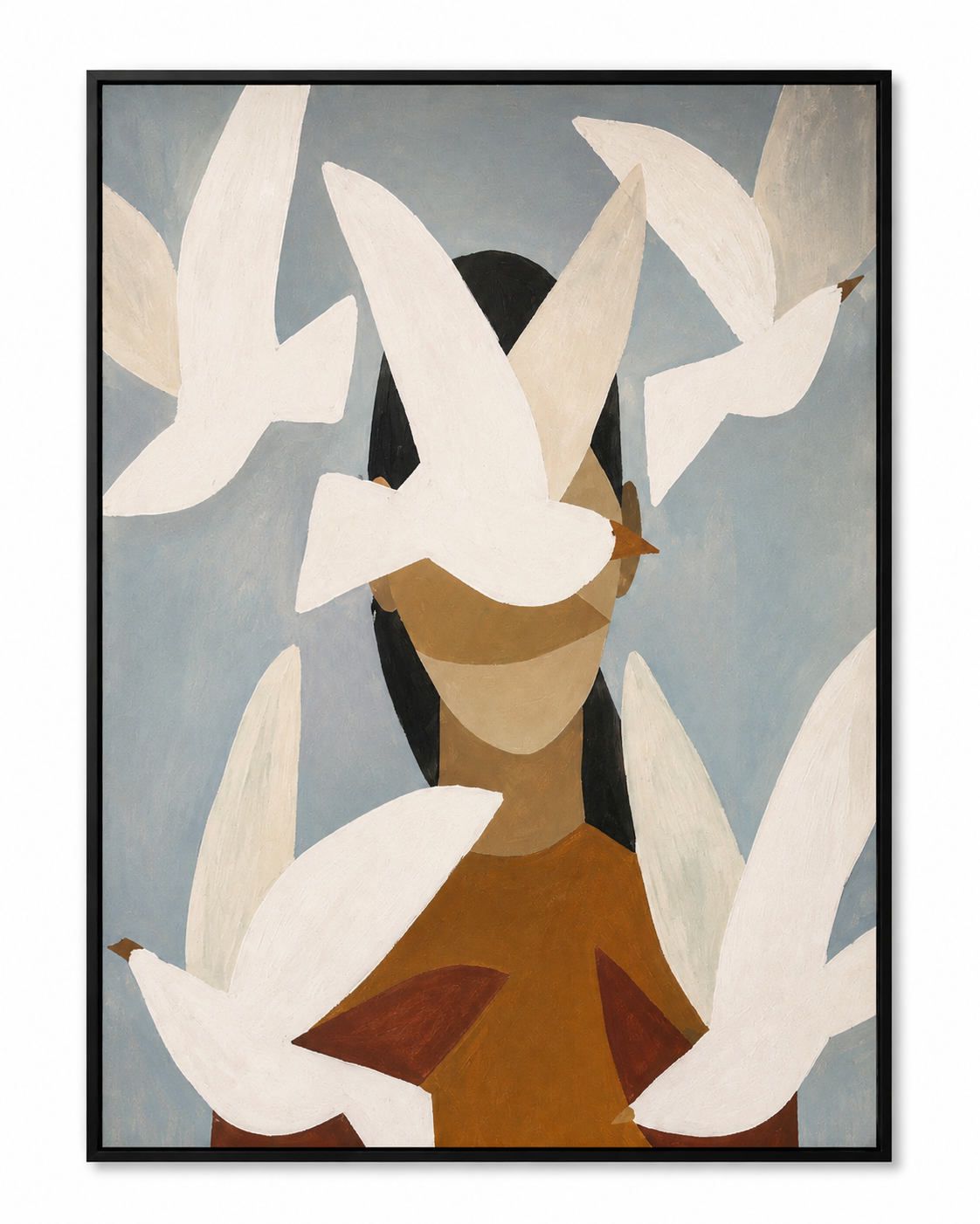 Handmade Figurative Bird Artwork | Modern Wall Painting 90 x 60 cm