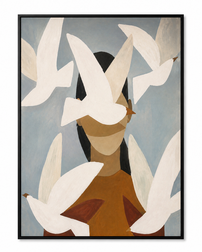 Handmade Figurative Bird Artwork | Modern Wall Painting 90 x 60 cm