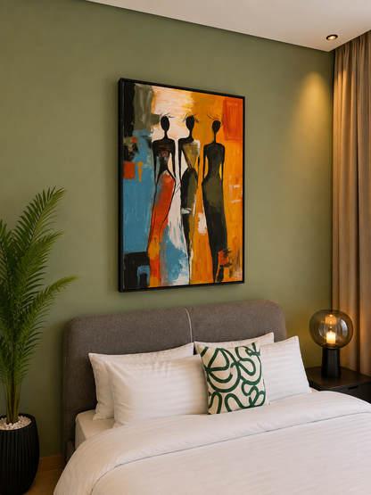 African Women Abstract Wall Art – 80 x 80 cm