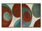 Handmade Abstract Wall Art Set | Modern Diptych Paintings 80 x 60 cm