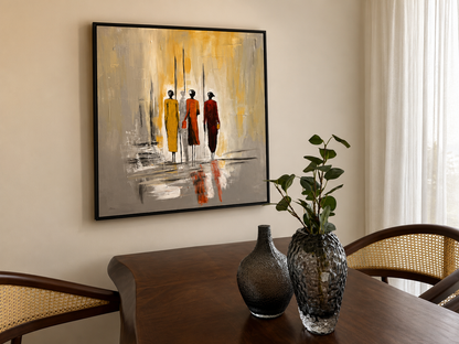 Silent Journey Abstract Wall Art | Handmade Painting 100*90