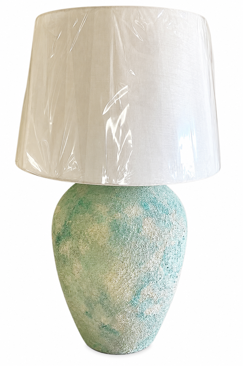 Terracotta Lamp. “Hand-Painted Pottery Lamp”