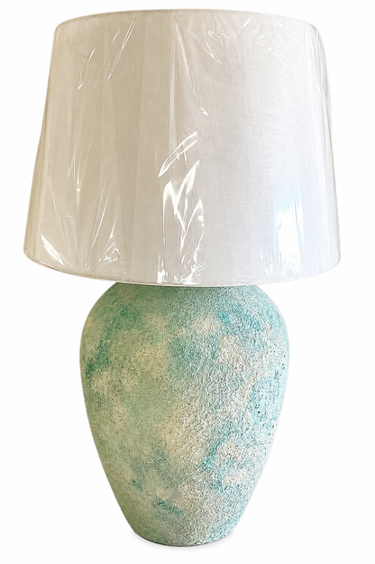 Terracotta Lamp. “Hand-Painted Pottery Lamp”