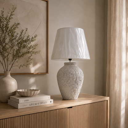 Moon light “Hand-Painted Pottery Lamp”