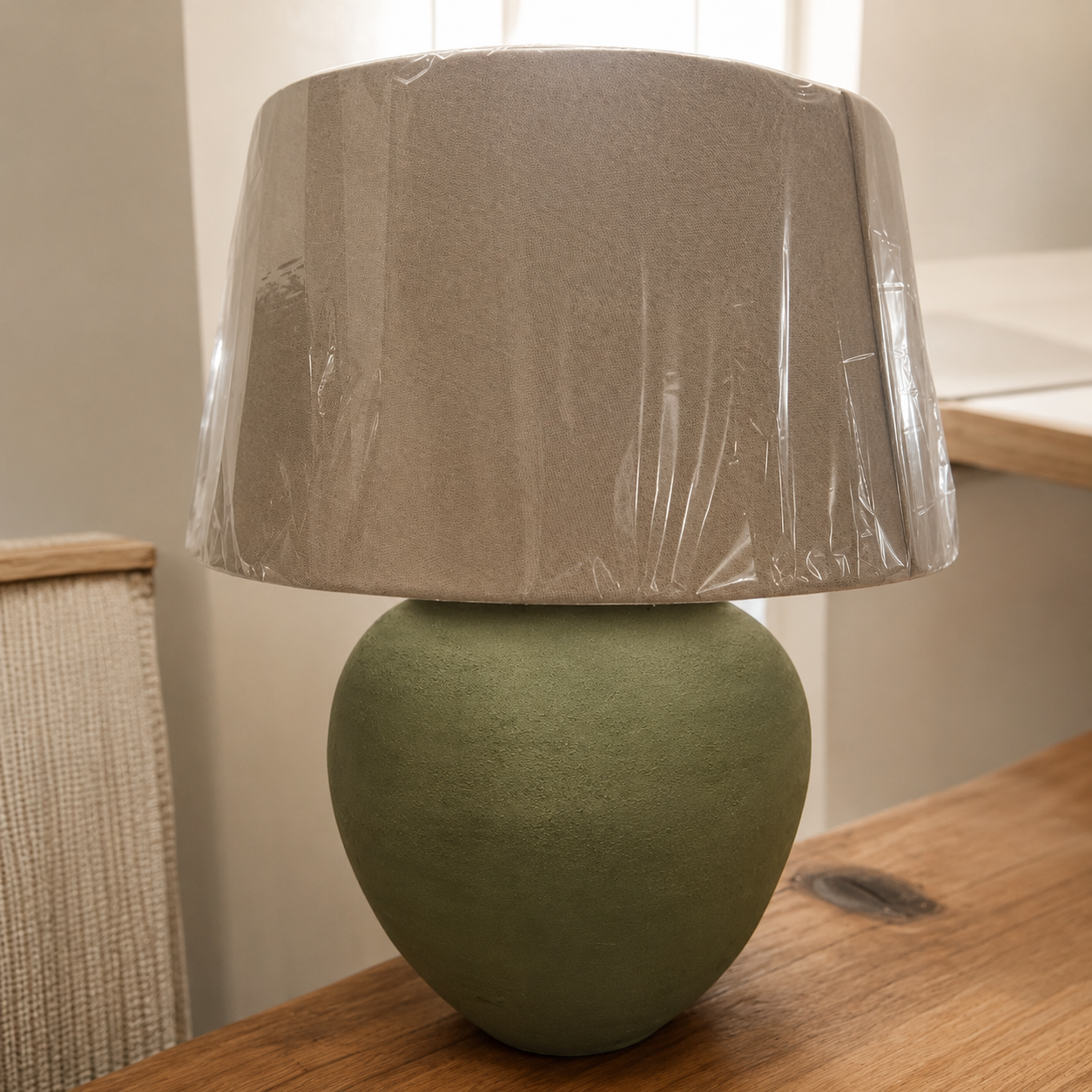 Moss lamp “Hand-Painted Pottery Lamp”