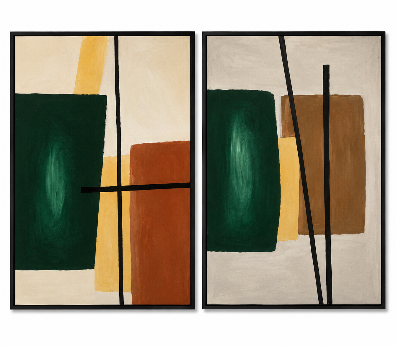 Handmade Abstract Wall Art Set | Modern Diptych Paintings 80 x 60 cm