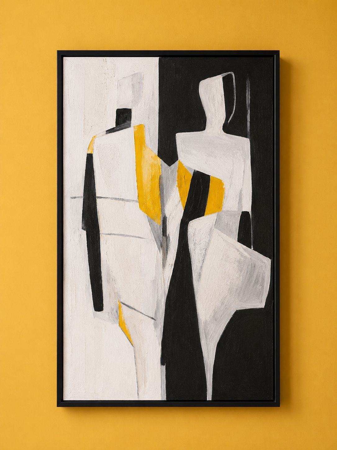Abstract Couple Painting – Handmade Wall Art 90x60 cm