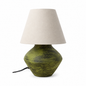 Olive marble. “Hand-Painted Pottery Lamp”