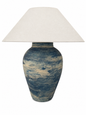 Azure Glow “Hand-Painted Pottery Lamp”