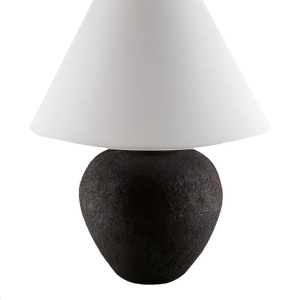 Ovel black “Hand-Painted Pottery Lamp”