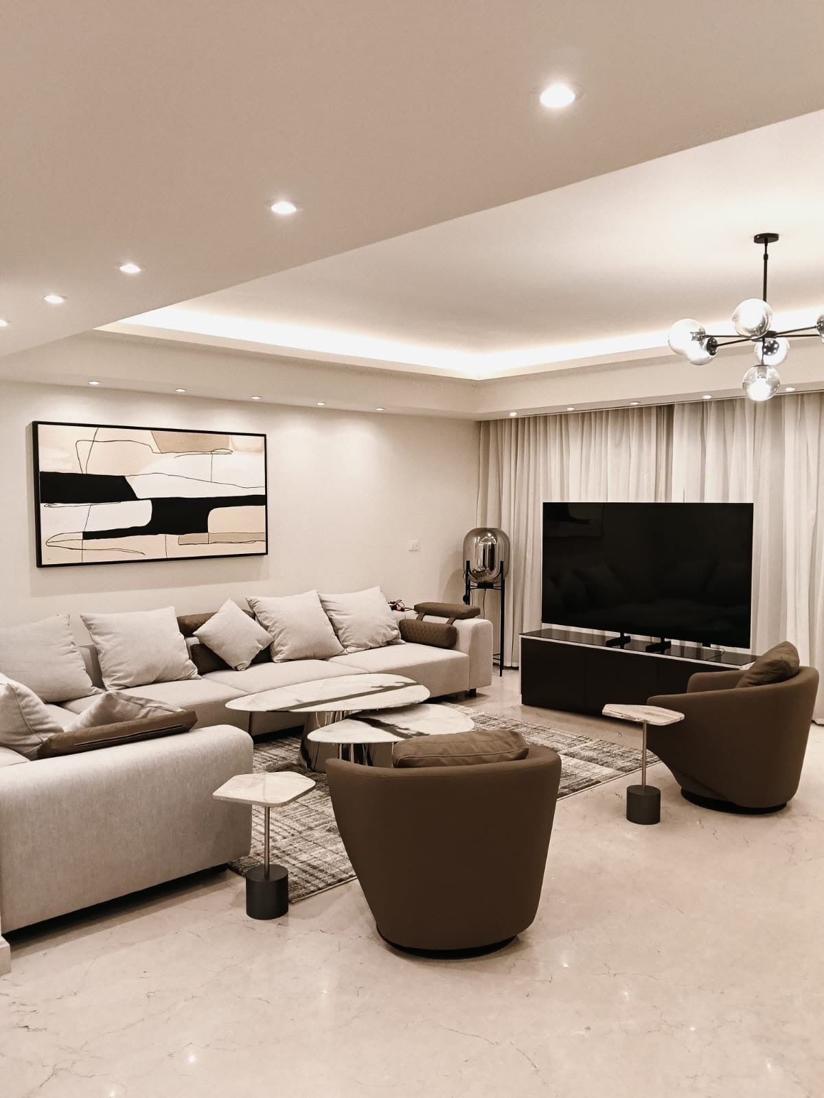 Luxury Minimalist Abstract Wall Art | Handmade Painting 170 x 90 cm