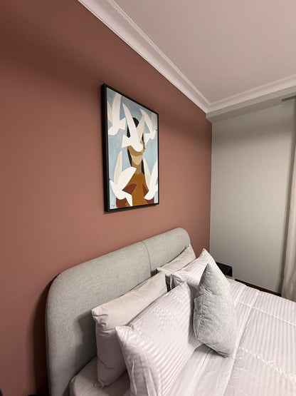 Handmade Figurative Bird Artwork | Modern Wall Painting 90 x 60 cm