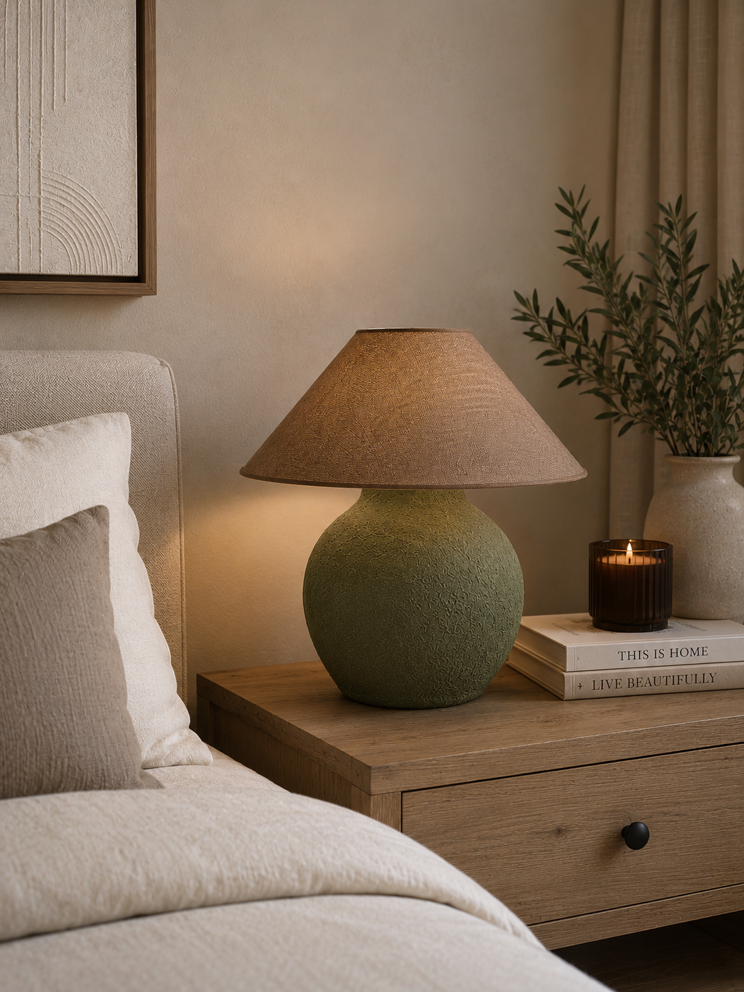 Abelia Handmade Pottery Table Lamp | Custom Color Handmade Home Decor