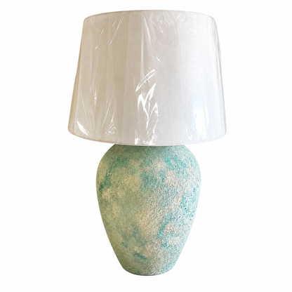 Terracotta Lamp. “Hand-Painted Pottery Lamp”