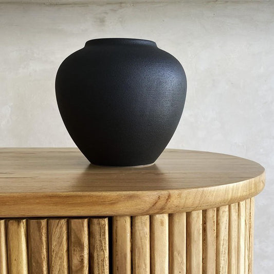 Black Elegant  “Hand-Painted Pottery vase ”