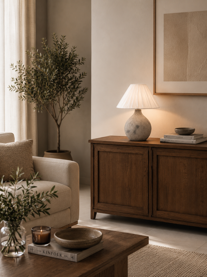 Ash Stone “Hand-Painted Pottery Lamp”