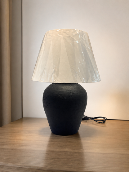 Velvet Black “Hand-Painted Pottery Lamp”