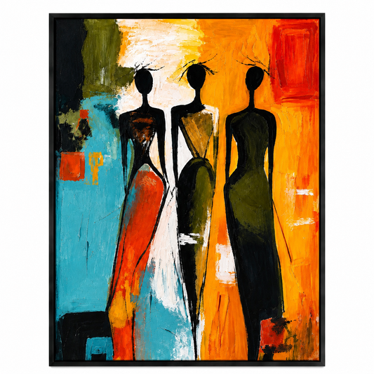 African Women Abstract Wall Art – 80 x 80 cm