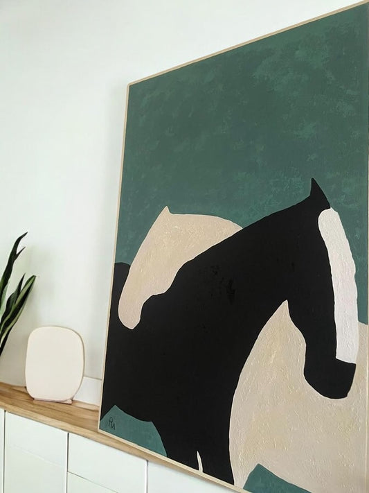 Hug horse Handmade painting
