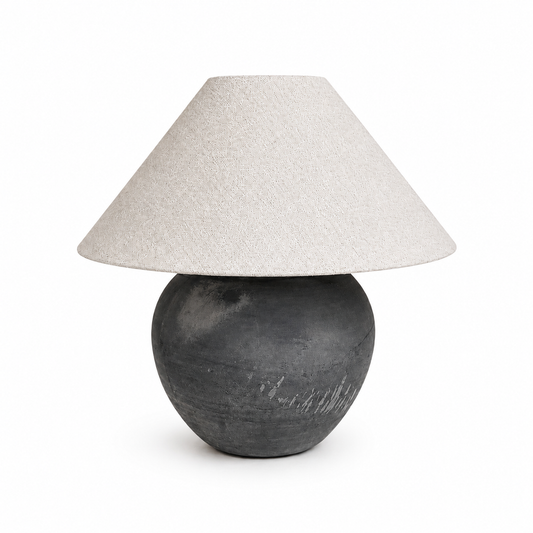 Moon Glow. “Hand-Painted Pottery Lamp”