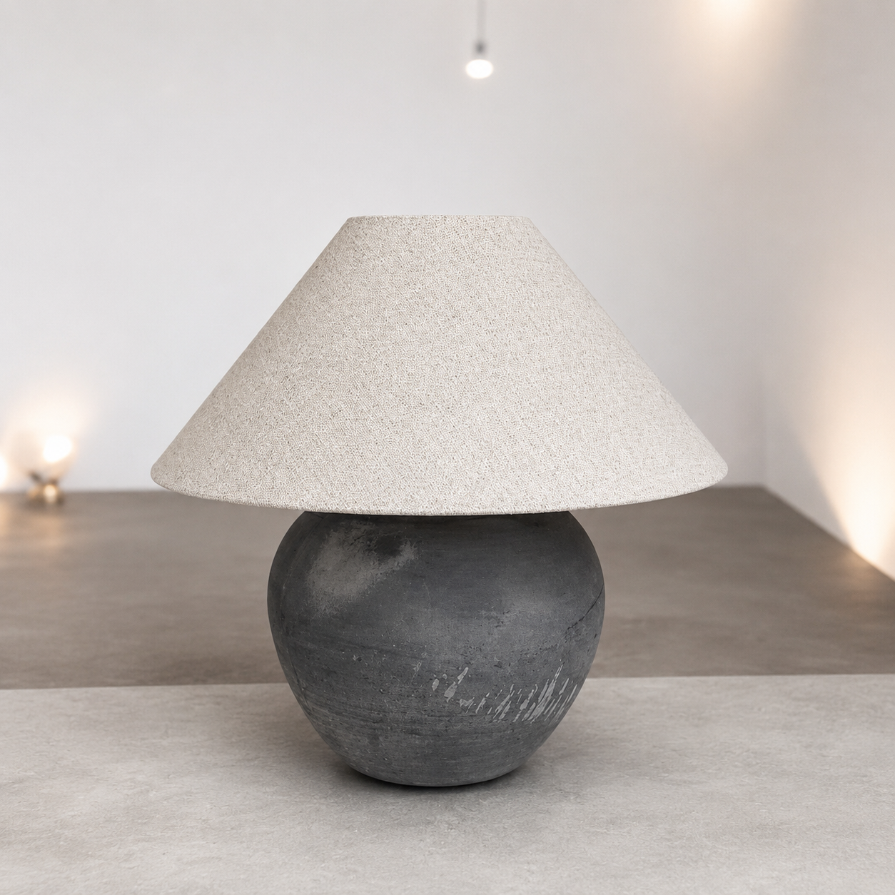 Moon Glow. “Hand-Painted Pottery Lamp”