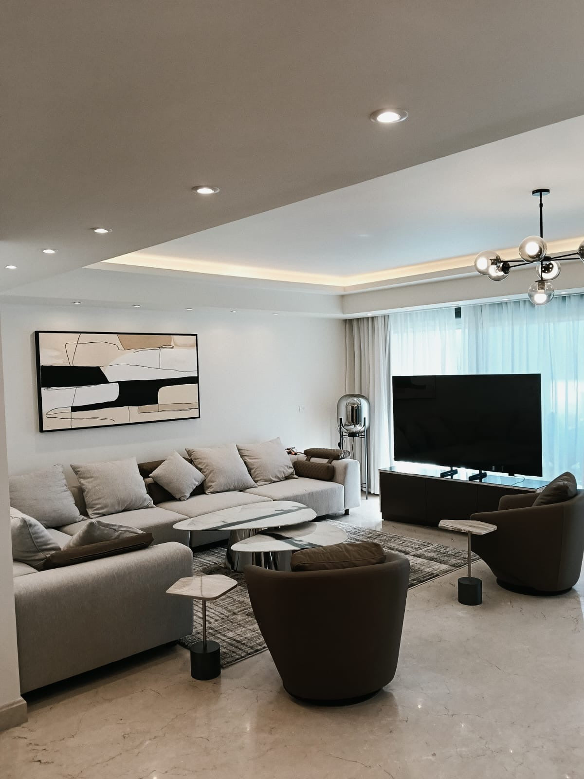 Luxury Minimalist Abstract Wall Art | Handmade Painting 170 x 90 cm