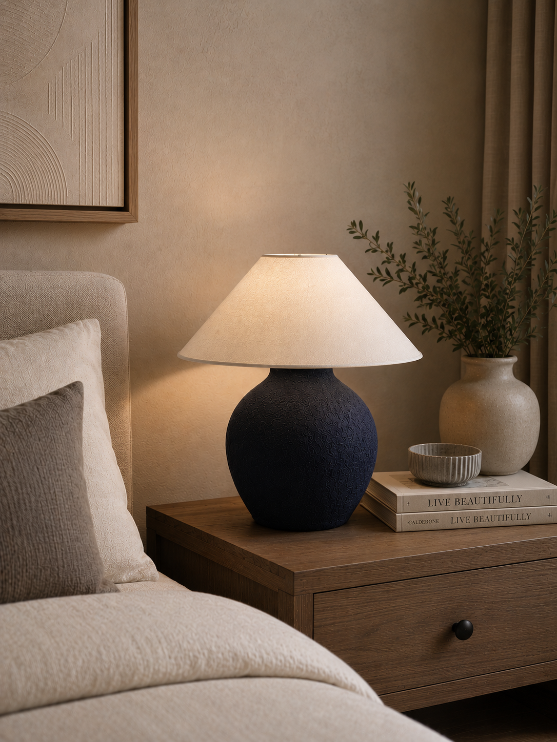 Abelia Handmade Pottery Table Lamp | Custom Color Handmade Home Decor